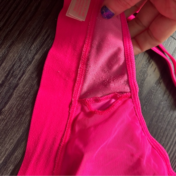 Velvet Bralette Set - Green and Pink - Picture 4 of 5